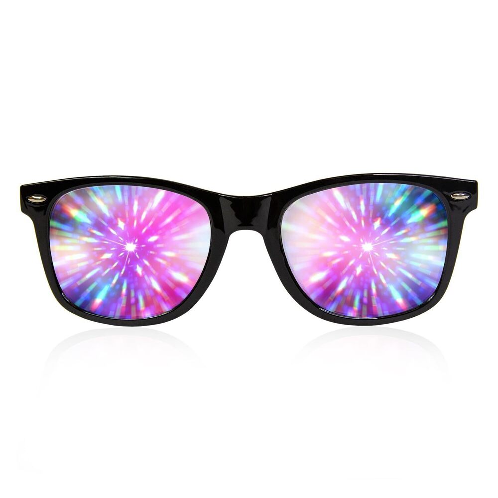 5252 Black Frame Extreme Line Diffraction Glasses – Laser Etched